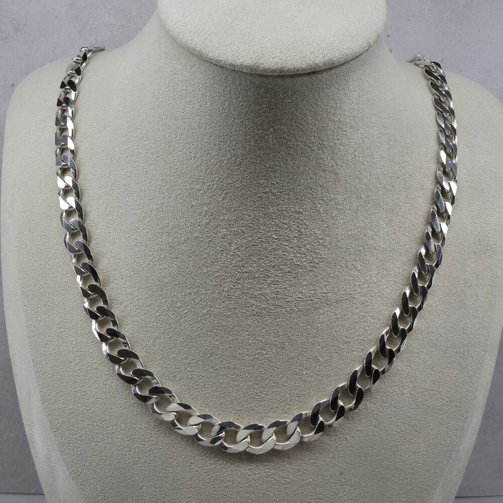 24" 8.8mm Cuban Curb Italian Link Chain Solid 925 Sterling Silver 51g